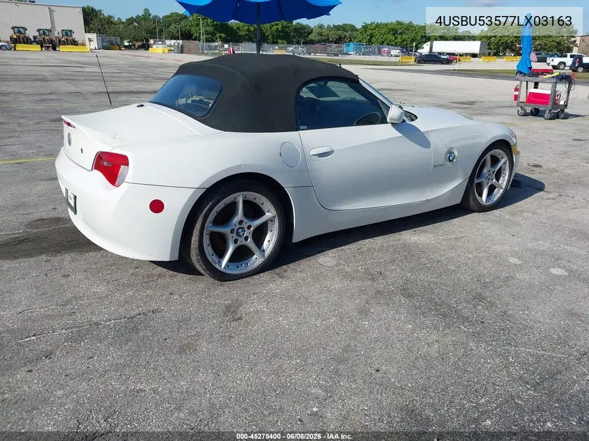 2007 BMW Z4 3.0Si VIN: 4USBU53577LX03163 Lot: 45275400