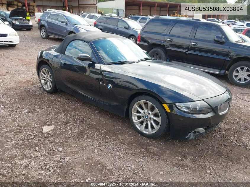 4USBU53508LX03894 2008 BMW Z4 3.0Si