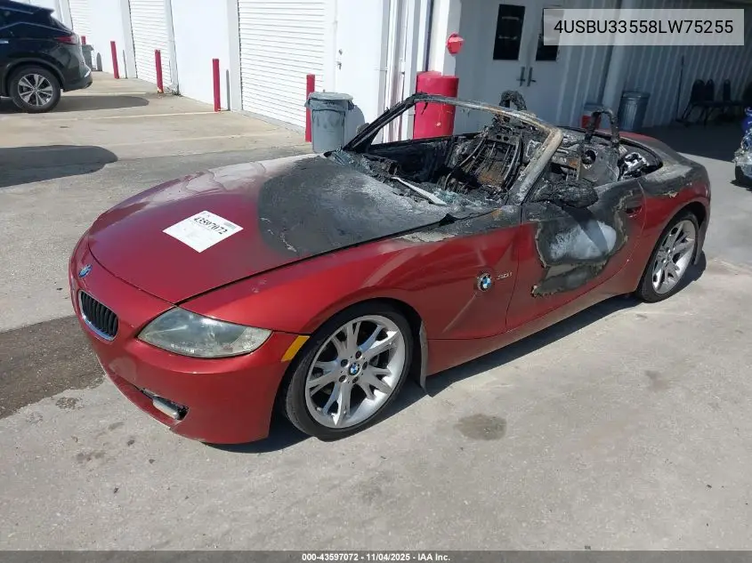 4USBU33558LW75255 2008 BMW Z4 3.0I