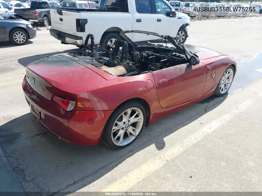 4USBU33558LW75255 2008 BMW Z4 3.0I