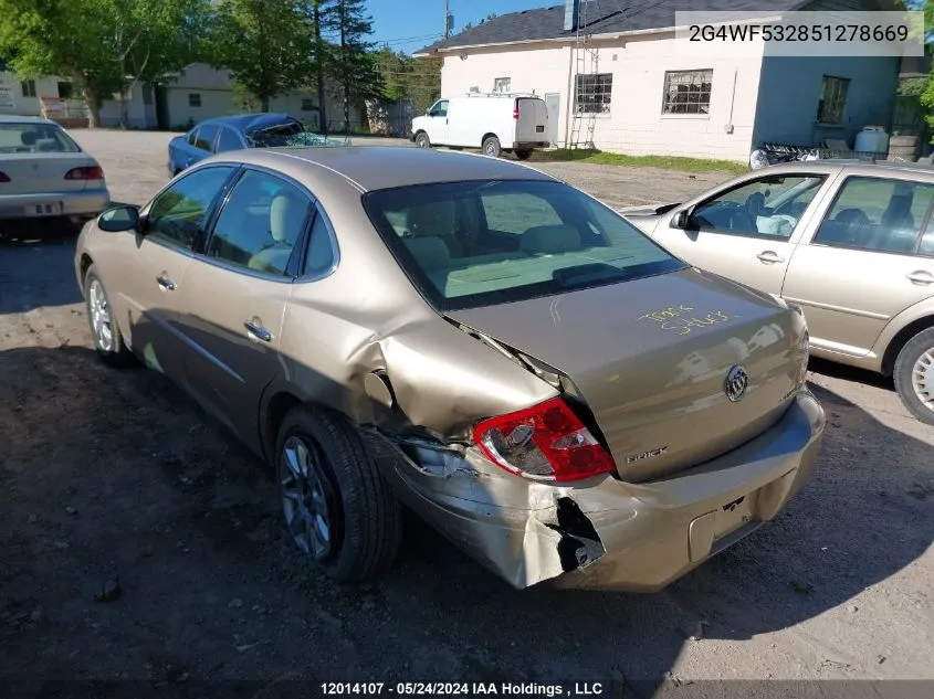 2005 Buick Allure VIN: 2G4WF532851278669 Lot: 12014107