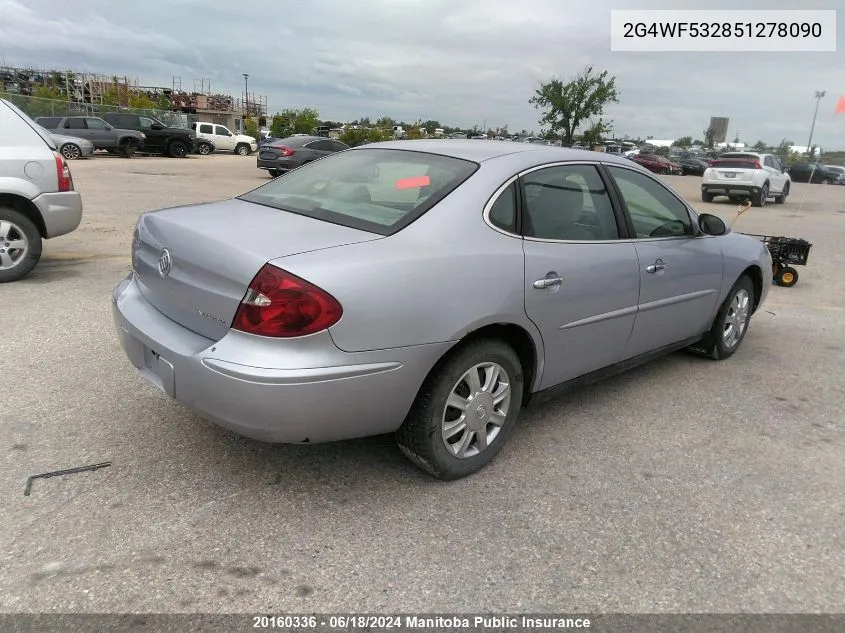 2005 Buick Allure Cx VIN: 2G4WF532851278090 Lot: 20160336