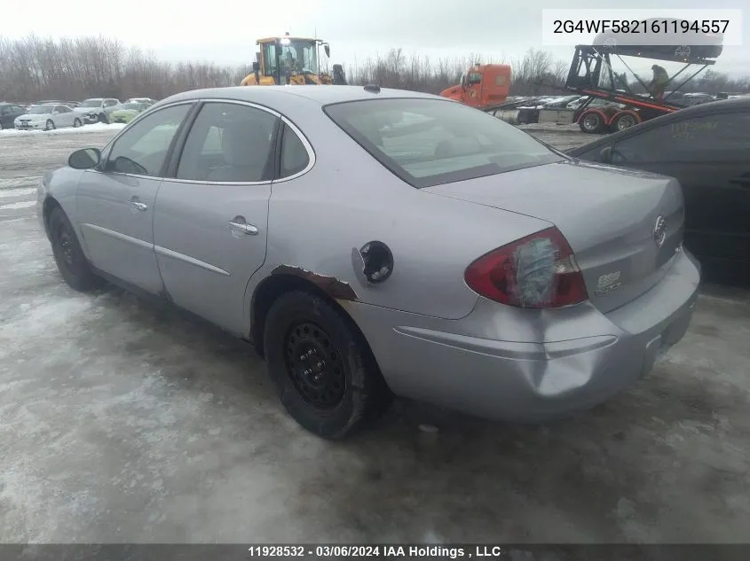 2006 Buick Allure Cx VIN: 2G4WF582161194557 Lot: 11928532