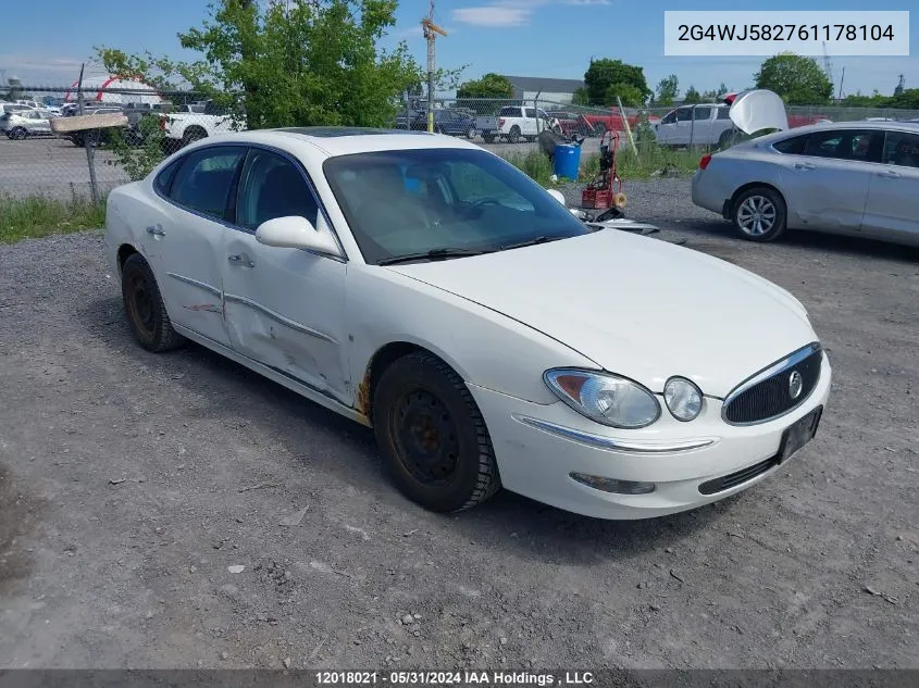 2006 Buick Allure Cxl VIN: 2G4WJ582761178104 Lot: 12018021