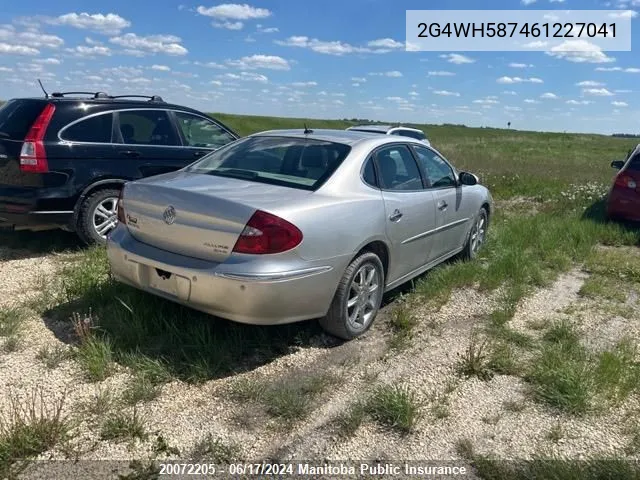 2006 Buick Allure Cxs VIN: 2G4WH587461227041 Lot: 20072205