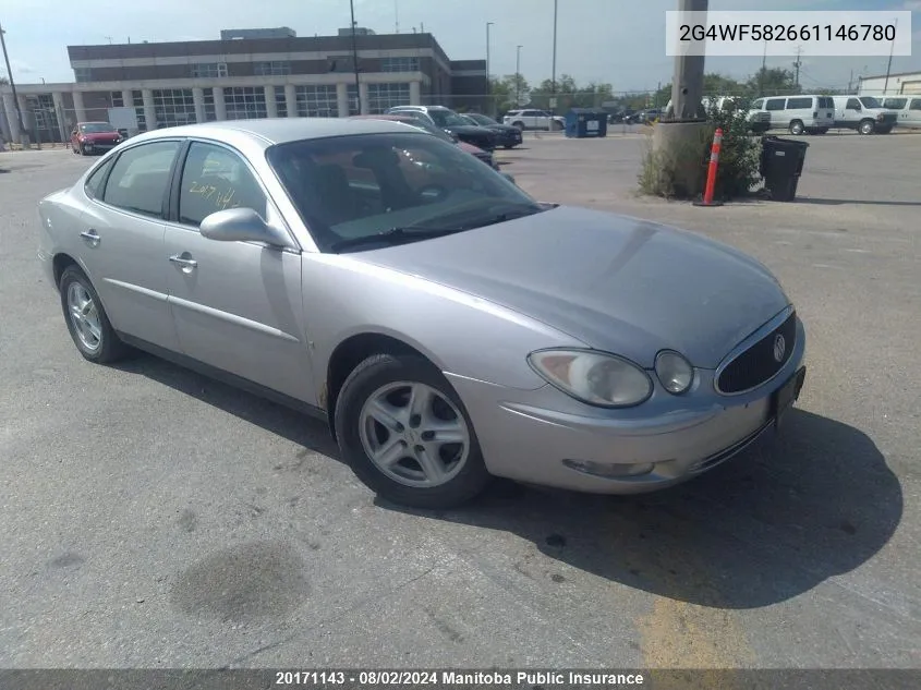 2006 Buick Allure Cx VIN: 2G4WF582661146780 Lot: 20171143