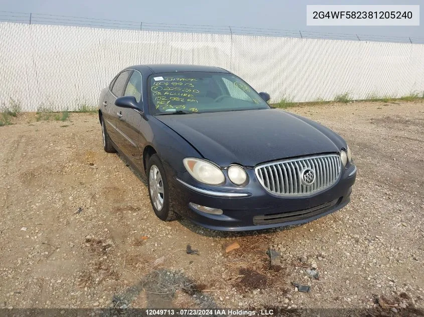 2008 Buick Allure Cx VIN: 2G4WF582381205240 Lot: 12049713