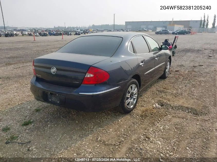 2008 Buick Allure Cx VIN: 2G4WF582381205240 Lot: 12049713