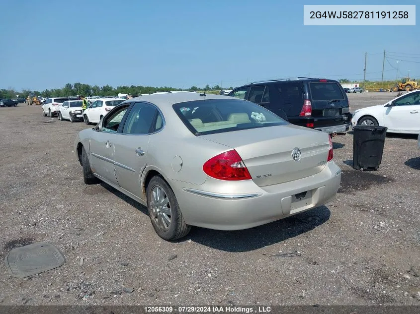 2008 Buick Allure VIN: 2G4WJ582781191258 Lot: 12056309