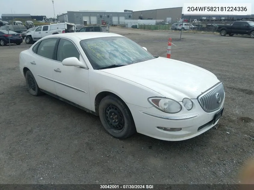 2008 Buick Allure Cx VIN: 2G4WF582181224336 Lot: 30042001