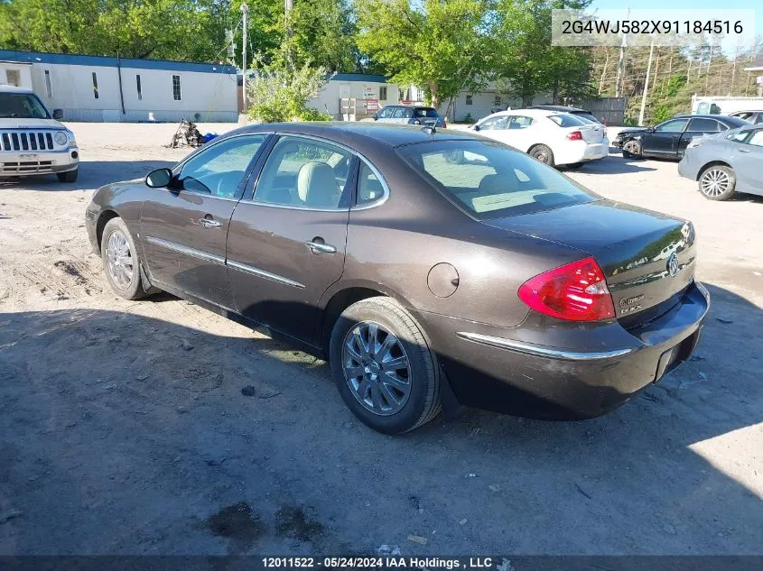 2009 Buick Allure Cxl VIN: 2G4WJ582X91184516 Lot: 12011522