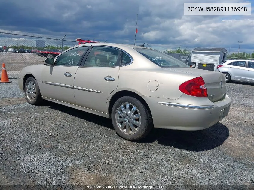 2009 Buick Allure VIN: 2G4WJ582891136948 Lot: 12015952