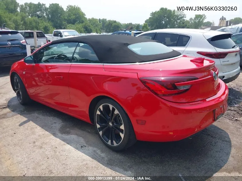 2019 Buick Cascada Sport Touring VIN: W04WJ3N56KG330260 Lot: 39913399