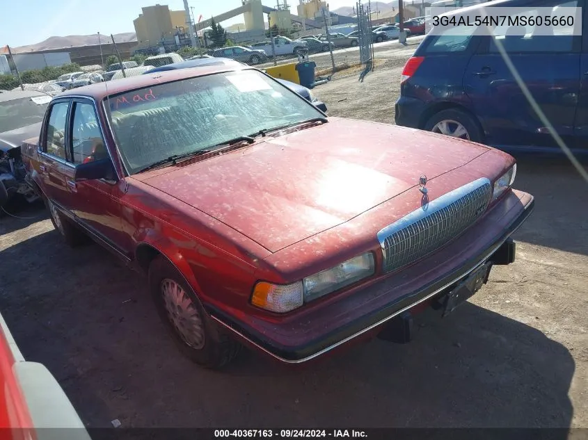 1991 Buick Century Limited VIN: 3G4AL54N7MS605660 Lot: 40367163