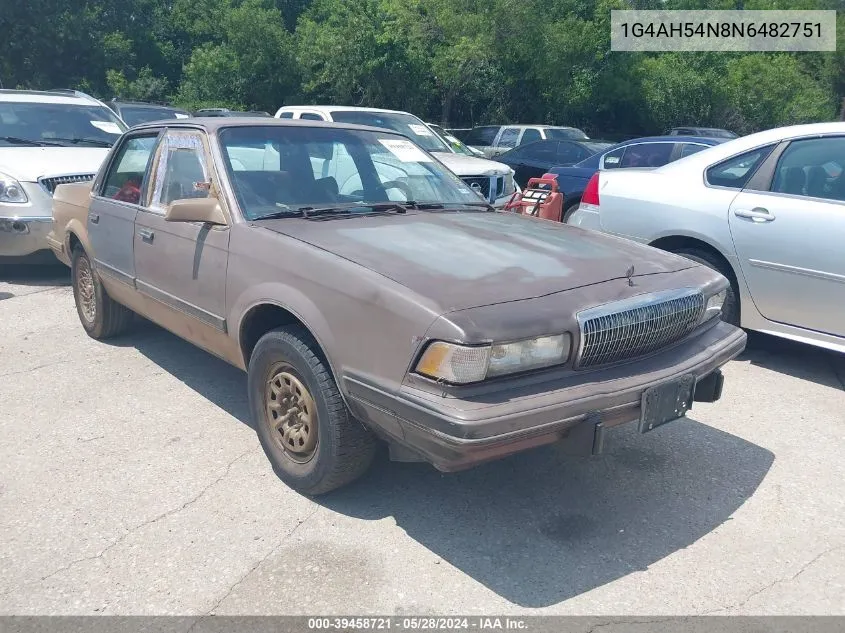 1992 Buick Century Custom VIN: 1G4AH54N8N6482751 Lot: 39458721