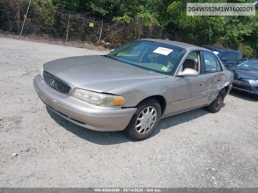 1998 Buick Century Custom VIN: 2G4WS52M3W1600201 Lot: 40084099