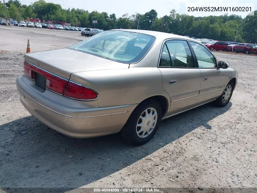 1998 Buick Century Custom VIN: 2G4WS52M3W1600201 Lot: 40084099