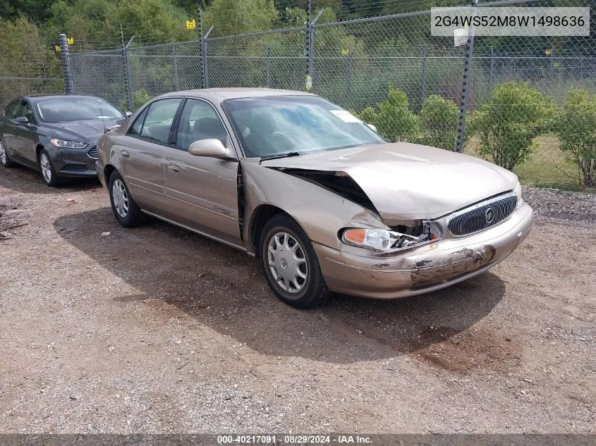 1998 Buick Century Custom VIN: 2G4WS52M8W1498636 Lot: 40217091