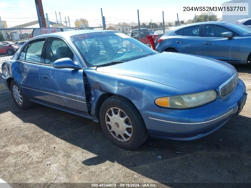 1998 Buick Century Custom Cmi VIN: 2G4WS52M3W1537701 Lot: 40344078