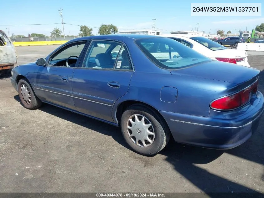 1998 Buick Century Custom Cmi VIN: 2G4WS52M3W1537701 Lot: 40344078