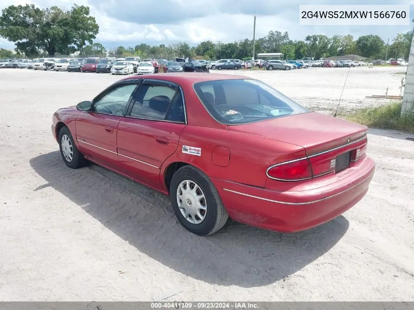 1998 Buick Century Custom VIN: 2G4WS52MXW1566760 Lot: 40411309