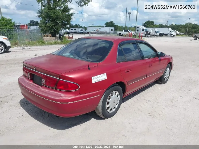 1998 Buick Century Custom VIN: 2G4WS52MXW1566760 Lot: 40411309