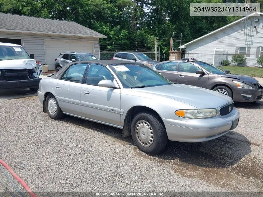 2000 Buick Century Custom VIN: 2G4WS52J4Y1314964 Lot: 39645741