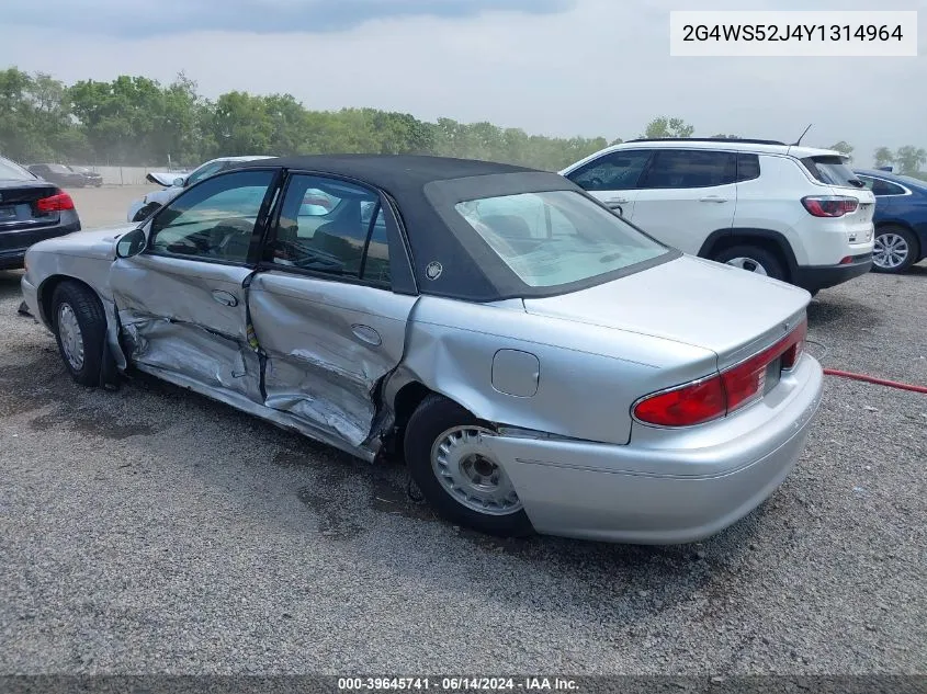 2000 Buick Century Custom VIN: 2G4WS52J4Y1314964 Lot: 39645741