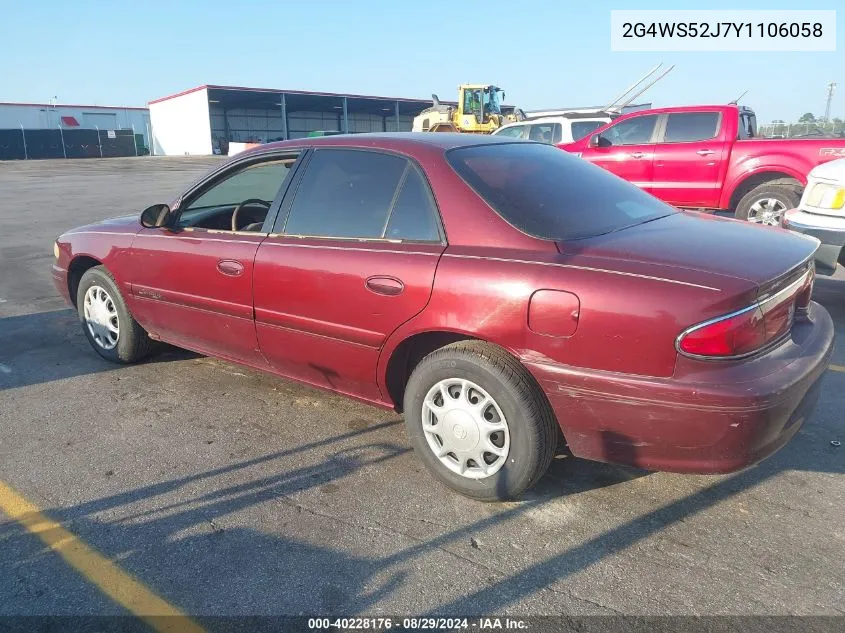 2000 Buick Century Custom VIN: 2G4WS52J7Y1106058 Lot: 40228176