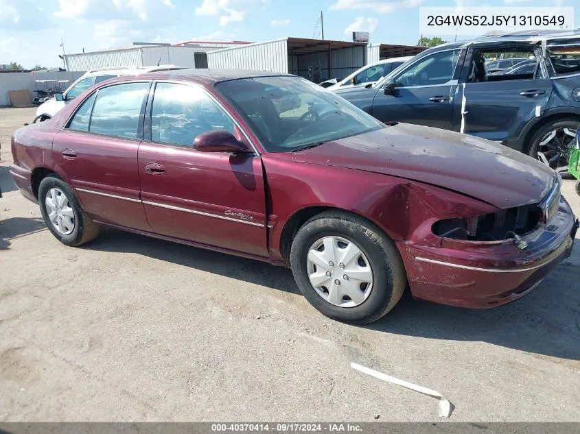 2000 Buick Century Custom VIN: 2G4WS52J5Y1310549 Lot: 40370414