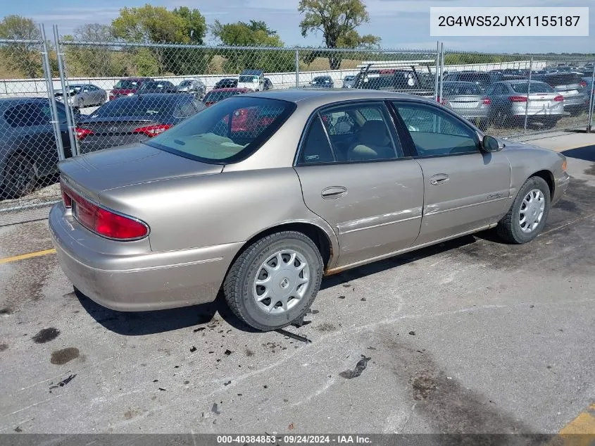 2000 Buick Century VIN: 2G4WS52JYX1155187 Lot: 40384853