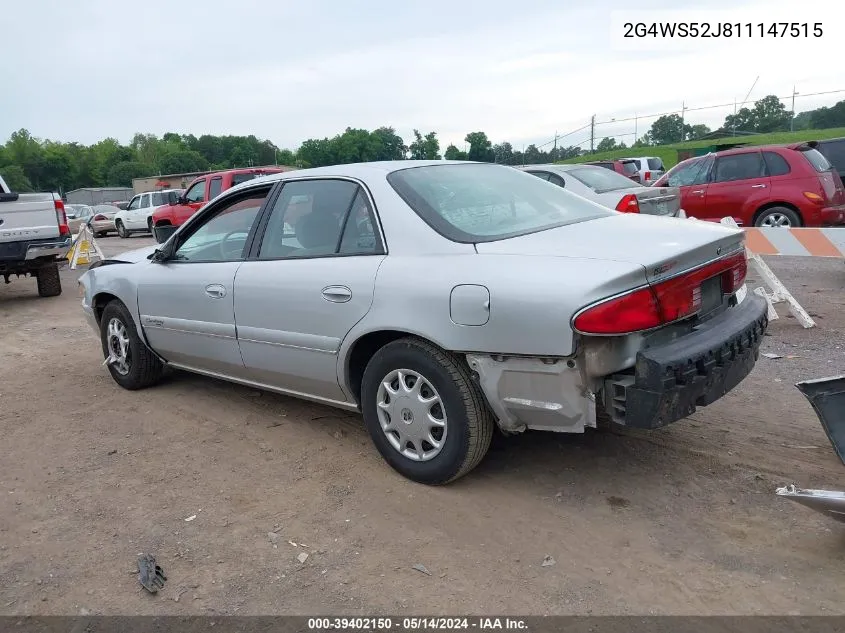 2001 Buick Century Custom VIN: 2G4WS52J811147515 Lot: 39402150