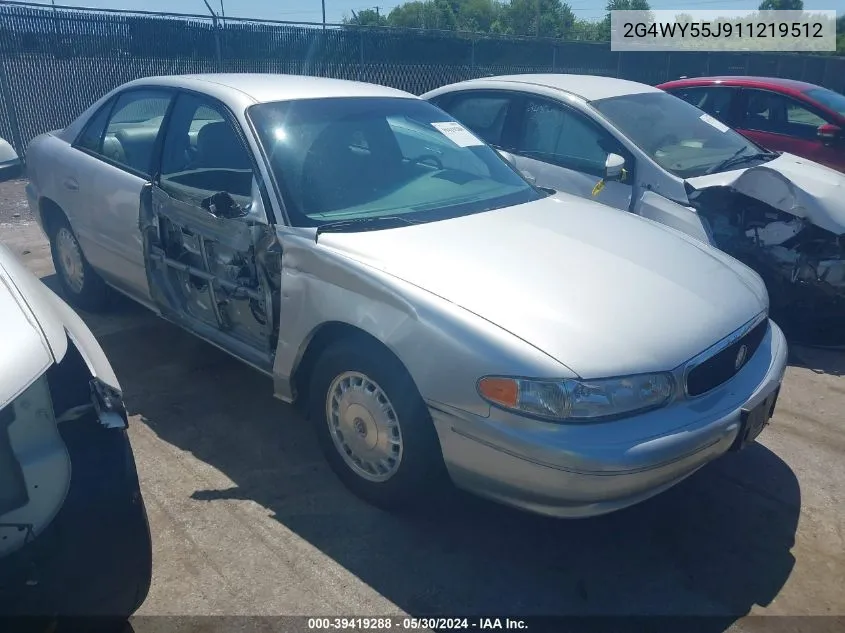 2G4WY55J911219512 2001 Buick Century Limited