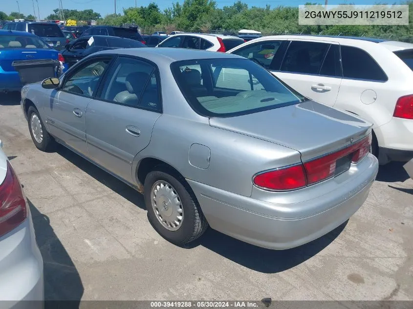 2G4WY55J911219512 2001 Buick Century Limited