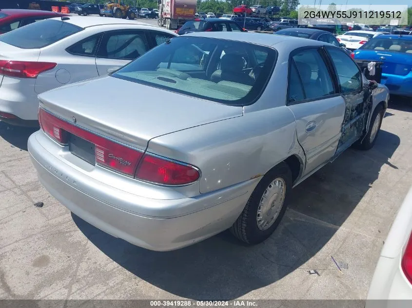 2G4WY55J911219512 2001 Buick Century Limited