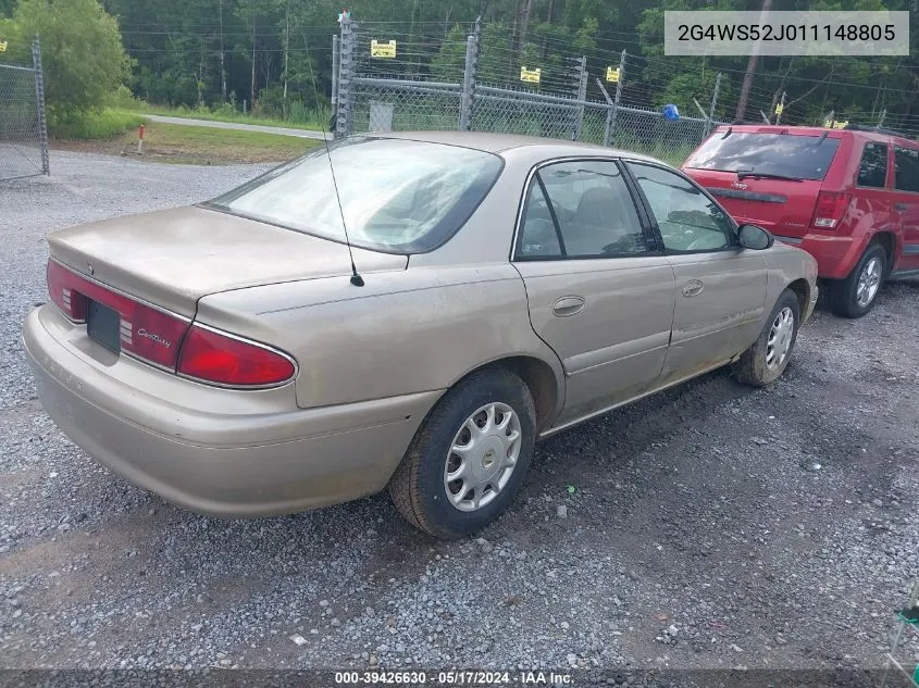 2001 Buick Century Custom VIN: 2G4WS52J011148805 Lot: 39426630