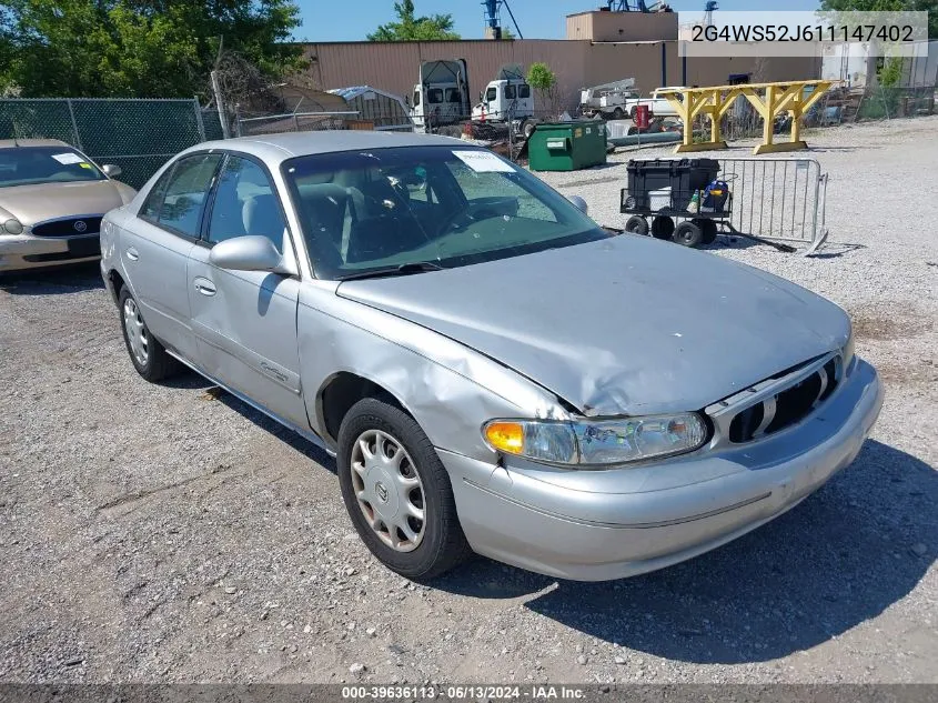 2001 Buick Century Custom VIN: 2G4WS52J611147402 Lot: 39636113