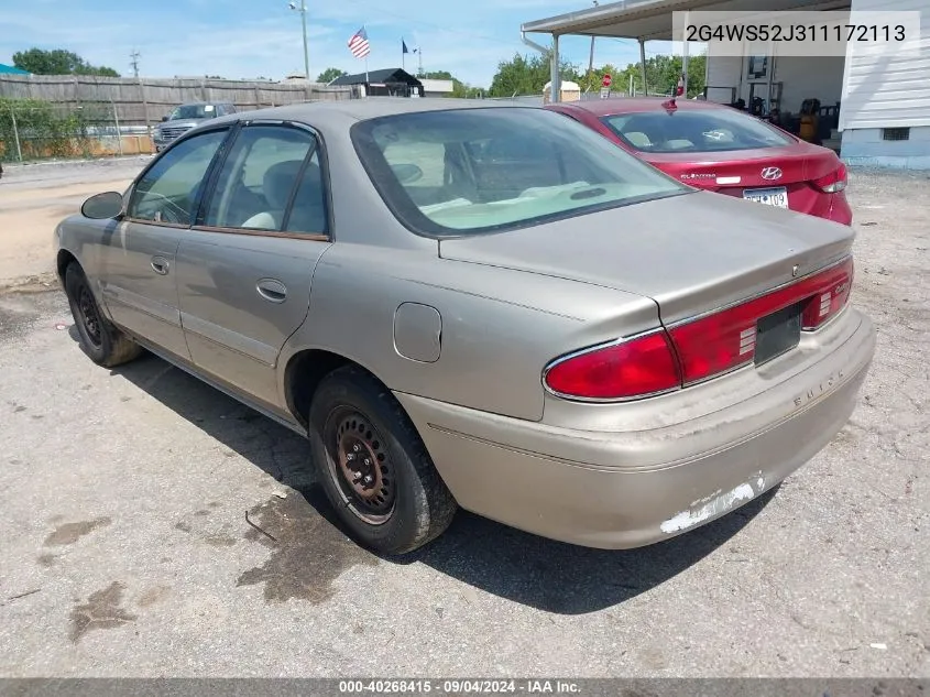 2001 Buick Century Custom VIN: 2G4WS52J311172113 Lot: 40268415