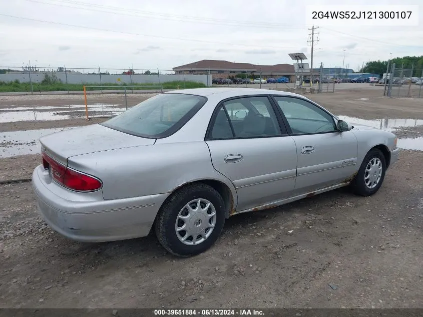 2002 Buick Century Custom VIN: 2G4WS52J121300107 Lot: 39651884