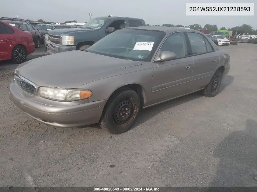 2002 Buick Century Custom VIN: 2G4WS52JX21238593 Lot: 40020549