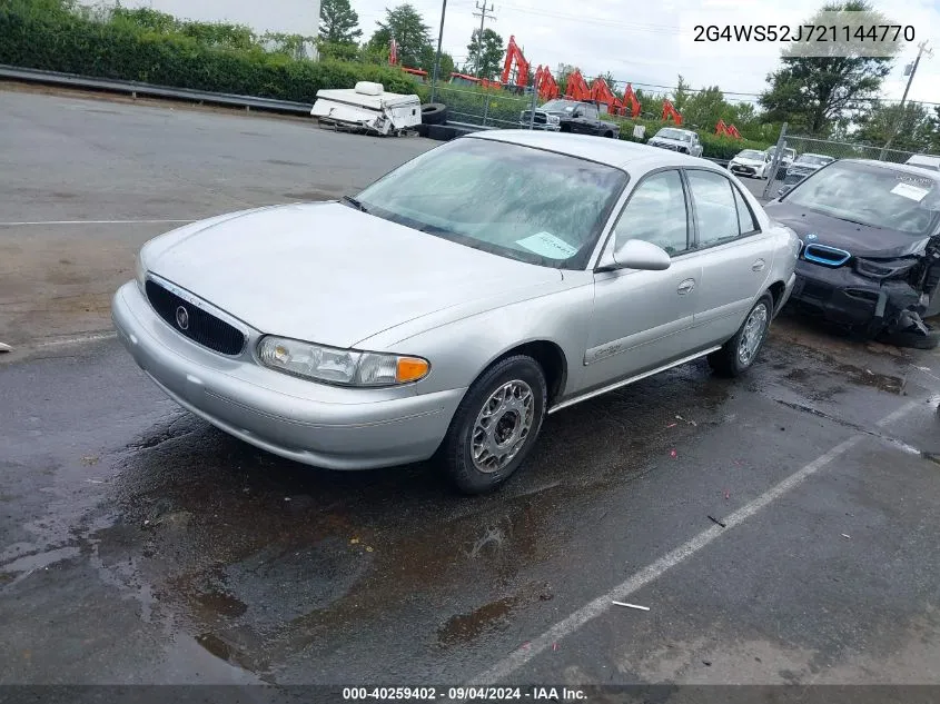 2002 Buick Century Custom VIN: 2G4WS52J721144770 Lot: 40259402