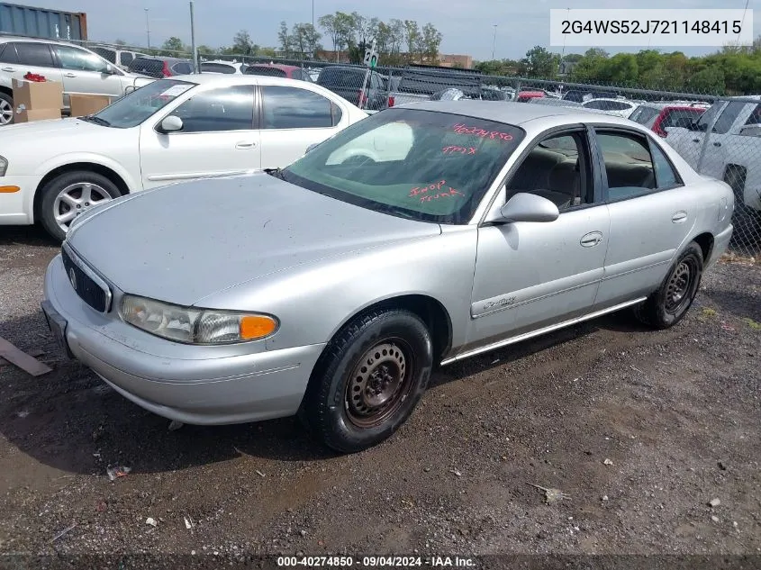 2002 Buick Century Custom VIN: 2G4WS52J721148415 Lot: 40274850