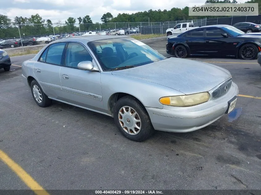 2002 Buick Century Custom VIN: 2G4WS52J021240370 Lot: 40400429