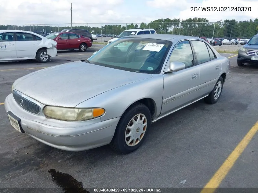 2002 Buick Century Custom VIN: 2G4WS52J021240370 Lot: 40400429