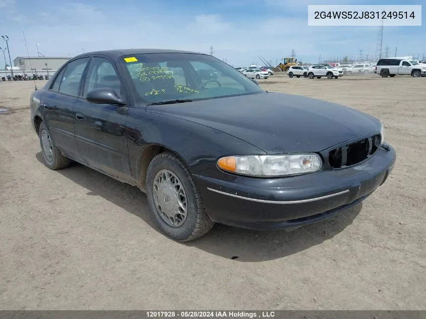 2003 Buick Century VIN: 2G4WS52J831249514 Lot: 12017928