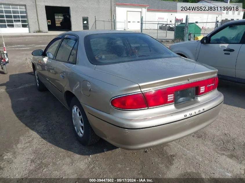 2003 Buick Century Custom VIN: 2G4WS52J831139918 Lot: 39447502