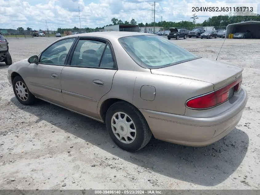 2G4WS52J631151713 2003 Buick Century Custom