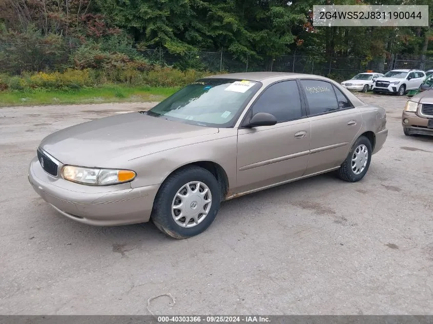 2003 Buick Century Custom VIN: 2G4WS52J831190044 Lot: 40303366