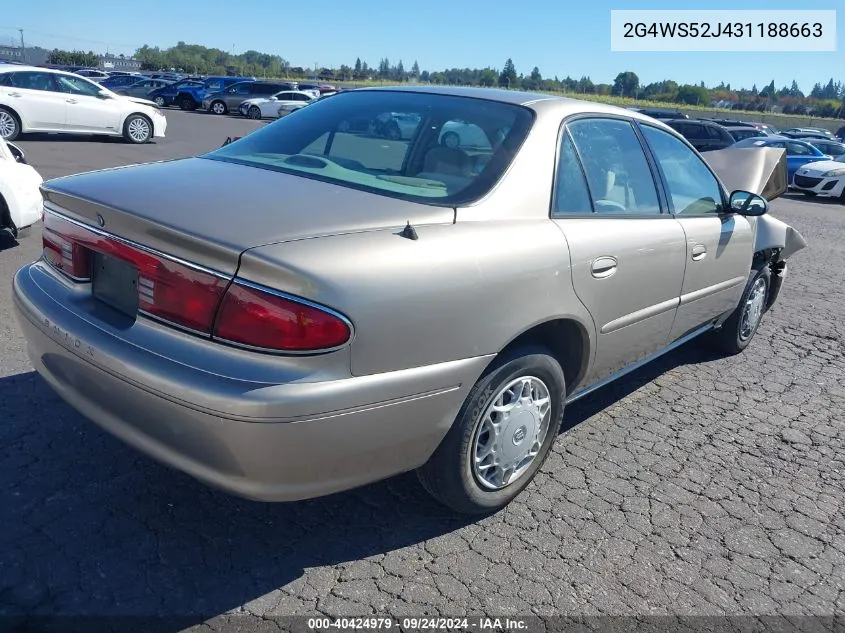 2003 Buick Century Custom VIN: 2G4WS52J431188663 Lot: 40424979