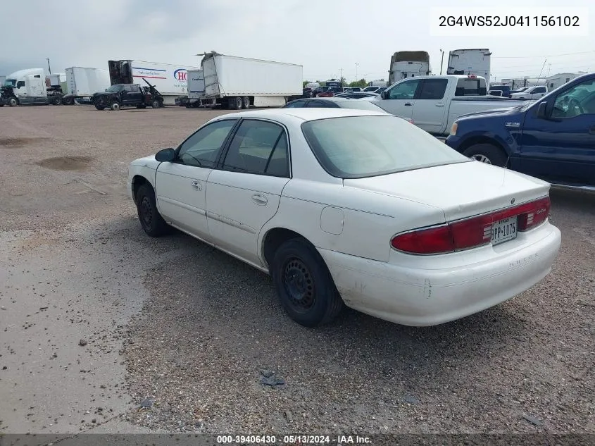 2004 Buick Century VIN: 2G4WS52J041156102 Lot: 39406430